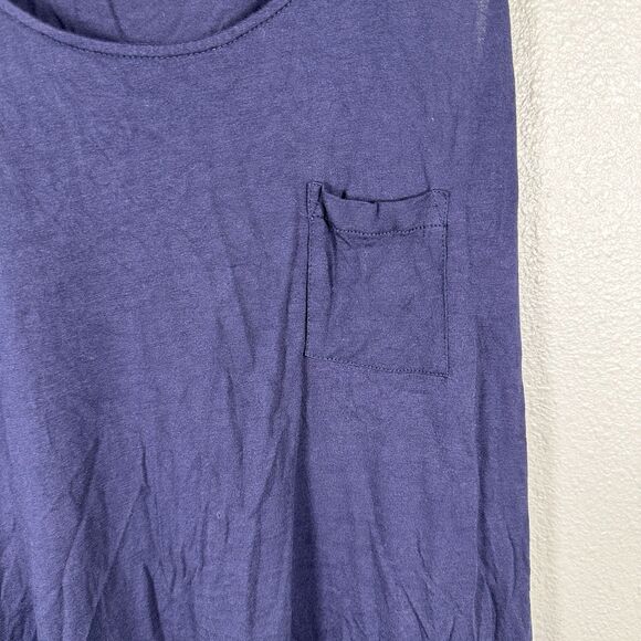 COS Navy Blue Flowy Sleeveless Pocket Tee Blouse Size Large - Picture 4 of 5